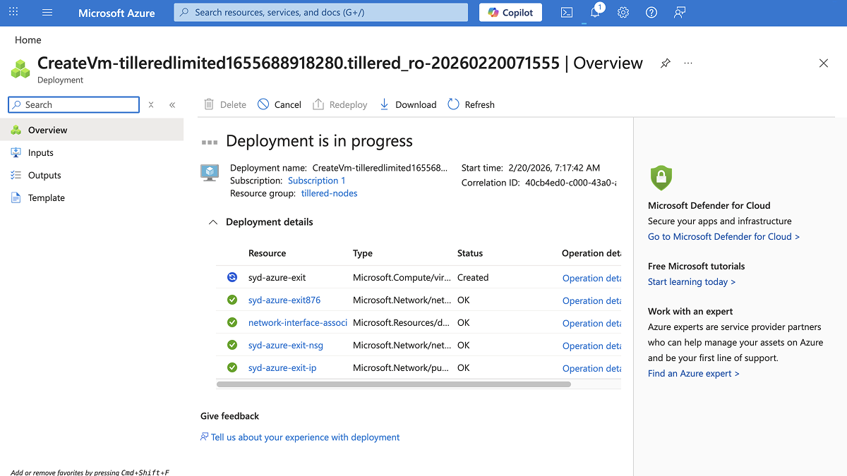 Deployment in progress