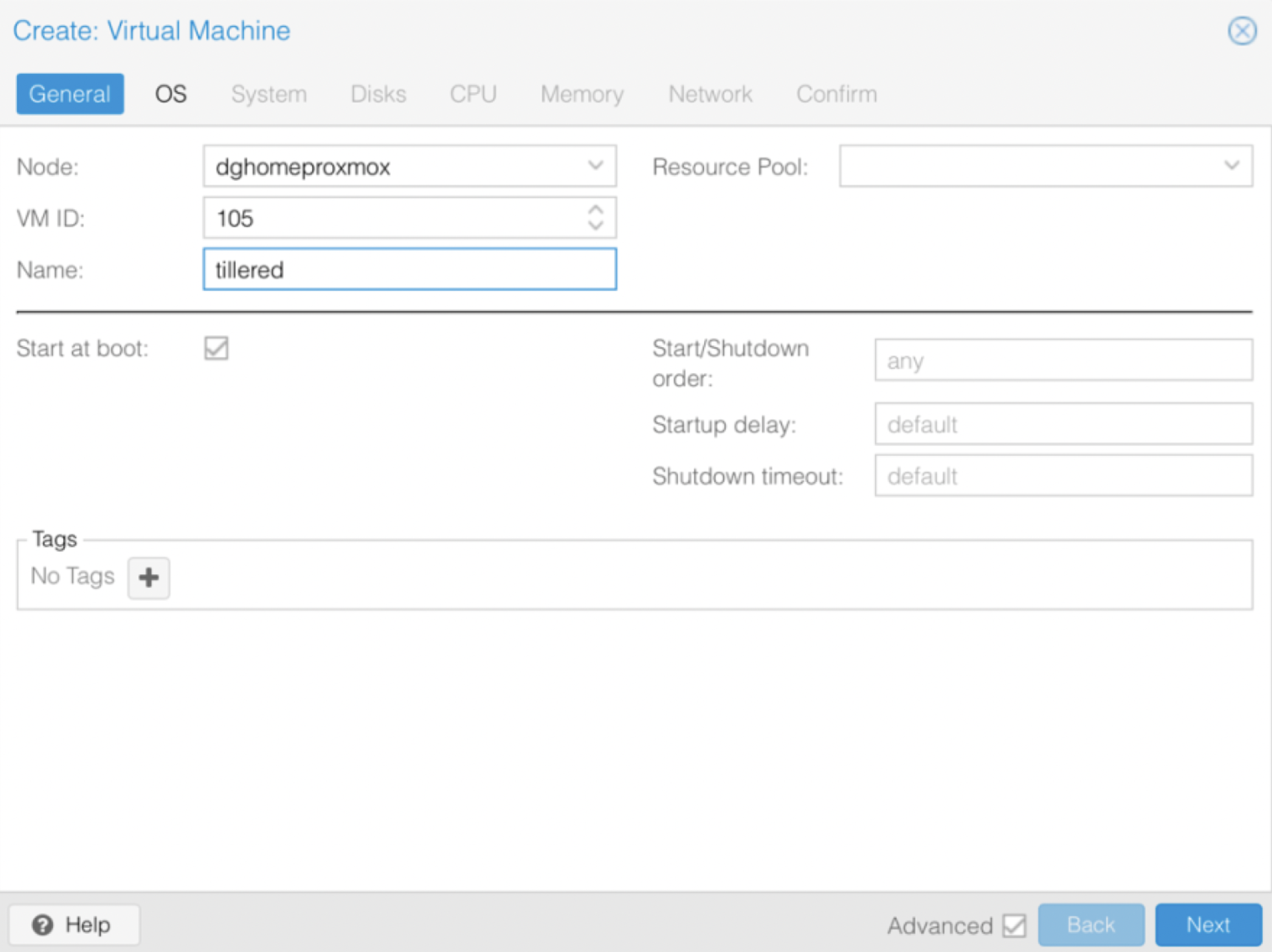 Proxmox Create VM